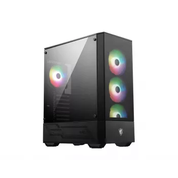 PC-Gehäuse MSI MAG FORGE 112R Midi-Tower Schwarz mit gehärtetem Glas, 3x120mm Frontlüfter, ATX/Micro-ATX/Mini-ITX Unterstützung