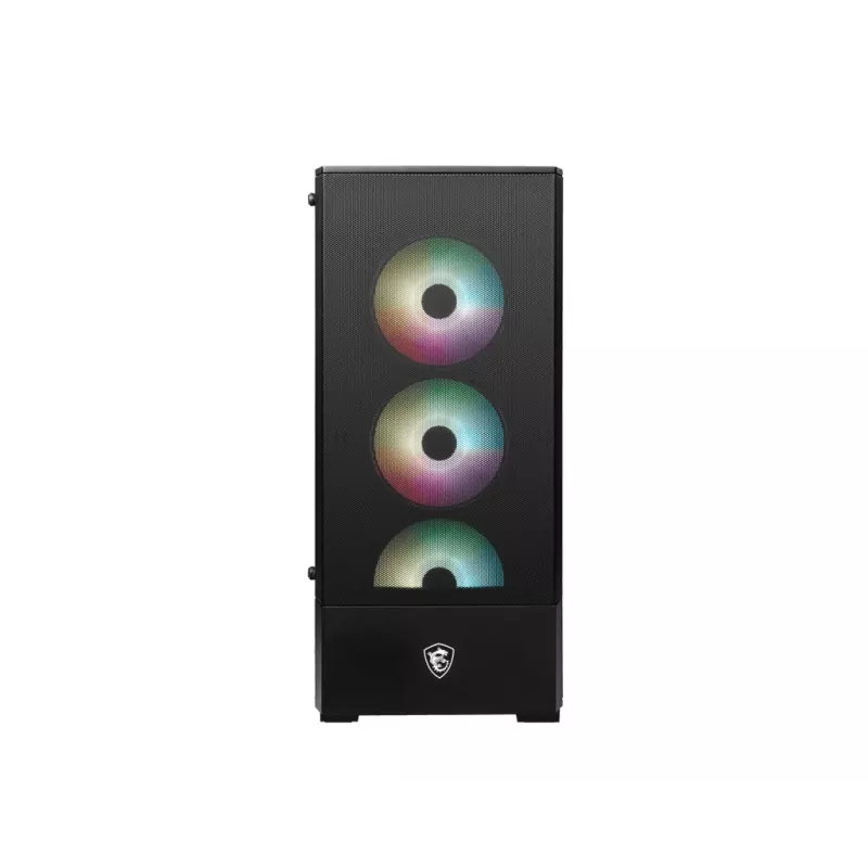 PC-Gehäuse MSI MAG FORGE 112R Midi-Tower Schwarz mit gehärtetem Glas, 3x120mm Frontlüfter, ATX/Micro-ATX/Mini-ITX Unterstützung