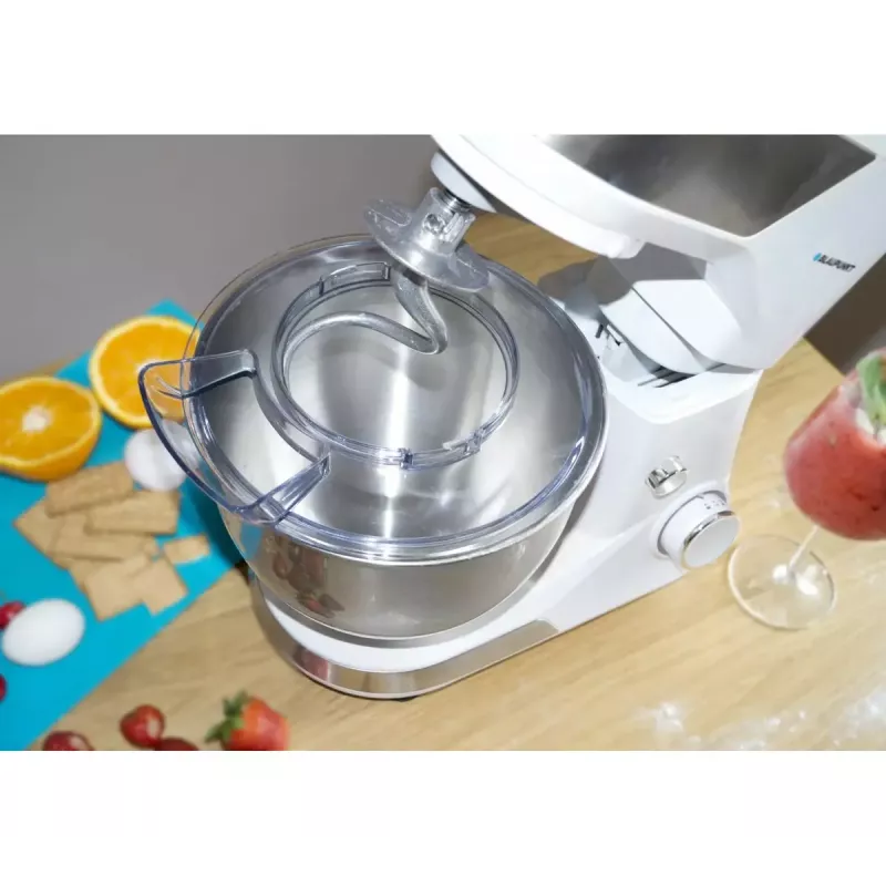 Standmixer BLAUPUNKT SMM501 — 5 l Edelstahlschüssel, 1000 W, kippbarer Kopf, Drehregler, weiß