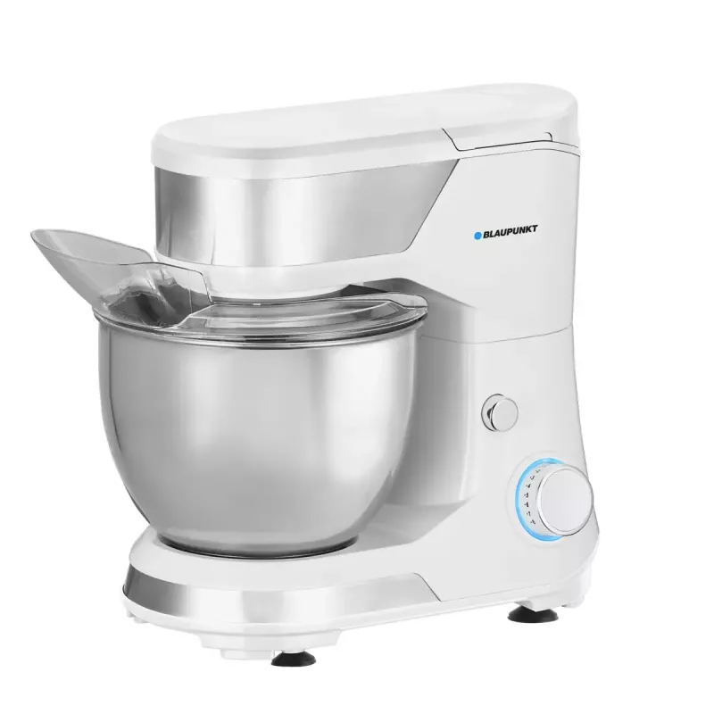 Standmixer BLAUPUNKT SMM501 — 5 l Edelstahlschüssel, 1000 W, kippbarer Kopf, Drehregler, weiß