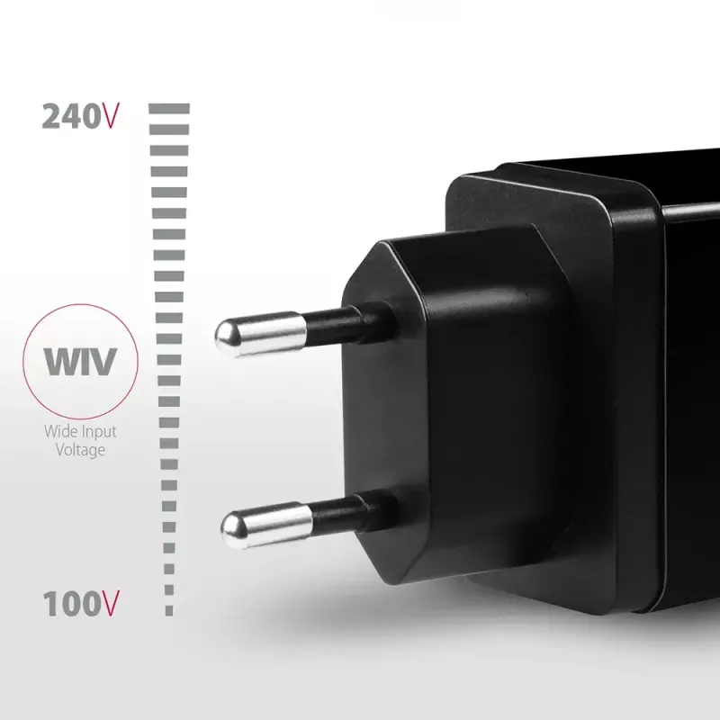 Axagon ACU-QS24 QUICK and SMART Wandladegerät, 2x USB-Anschluss QC3.0/AFC/FCP + 5V-1,2A, 24W