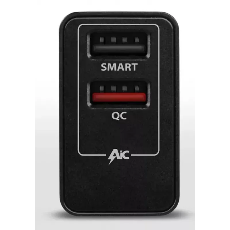 Axagon ACU-QS24 QUICK and SMART Wandladegerät, 2x USB-Anschluss QC3.0/AFC/FCP + 5V-1,2A, 24W