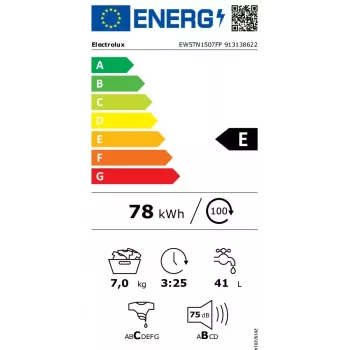Toplader-Waschmaschine Electrolux EW5TN1507FP — 7 kg, 1000 U/min, 42 L Trommel, LCD-Display, Weiß