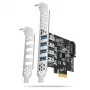Axagon PCEU-43RS PCIe-Karte - 4x USB 5 Gbps Port, duale Stromversorgung, Renesas PD720201, SP & LP