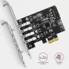 Axagon PCEU-43RS PCIe-Karte - 4x USB 5 Gbps Port, duale Stromversorgung, Renesas PD720201, SP & LP