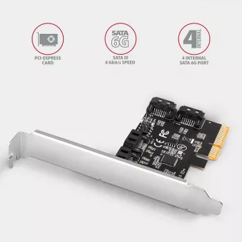 Axagon PCES-SA4X4 PCIe-Controller - 4x interner SATA 6G Port, ASM1164, SP & LP