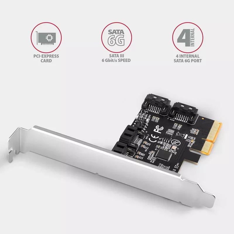 Axagon PCES-SA4X4 PCIe-Controller - 4x interner SATA 6G Port, ASM1164, SP & LP