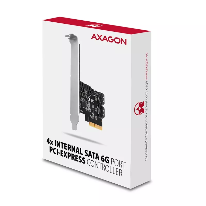 Axagon PCES-SA4X4 PCIe-Controller - 4x interner SATA 6G Port, ASM1164, SP & LP