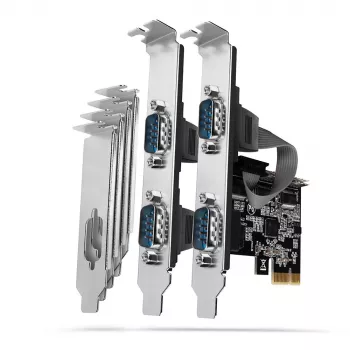 Axagon PCEA-S4N PCIe - 4x Seriell-Port 250 kbps Adapter mit SP und LP Blende