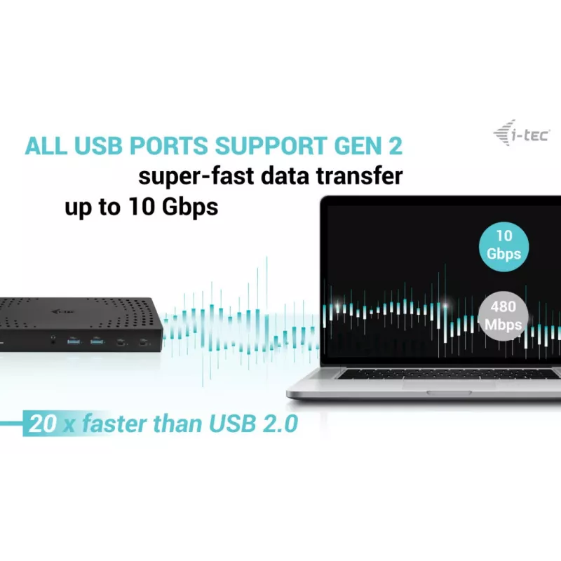 i-tec USB 3.0 / USB-C / Thunderbolt, 3x 4K Docking Station Gen 2 + Power Delivery 100W