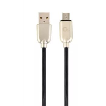 GEMBIRD Premium Gummi Micro-USB Lade- und Datenkabel 2m - Schwarz