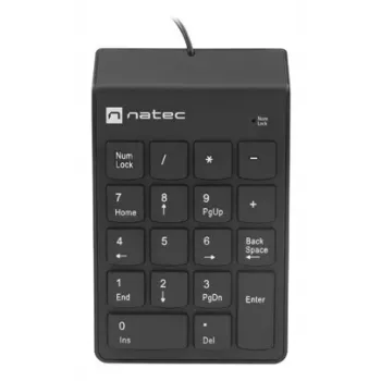 Numerisches Tastenfeld NATEC GOBY 2 USB 18‑Tasten Membran Schwarz — kabelgebundenes USB, 18 Tasten, 1,5 m Kabel, ABS-Gehäuse