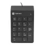 Numerisches Tastenfeld NATEC GOBY 2 USB 18‑Tasten Membran Schwarz — kabelgebundenes USB, 18 Tasten, 1,5 m Kabel, ABS-Gehäuse