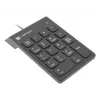 Numerisches Tastenfeld NATEC GOBY 2 USB 18‑Tasten Membran Schwarz — kabelgebundenes USB, 18 Tasten, 1,5 m Kabel, ABS-Gehäuse