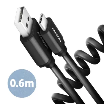 USB-Kabel Axagon BUCM-AM10TB USB 2.0 0,6 m USB-C USB-A Schwarz