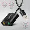 Externer USB-Audioadapter AXAGON ADA-12 mit 1x 3,5-mm-Klinke für Kopfhörer und Mikrofon