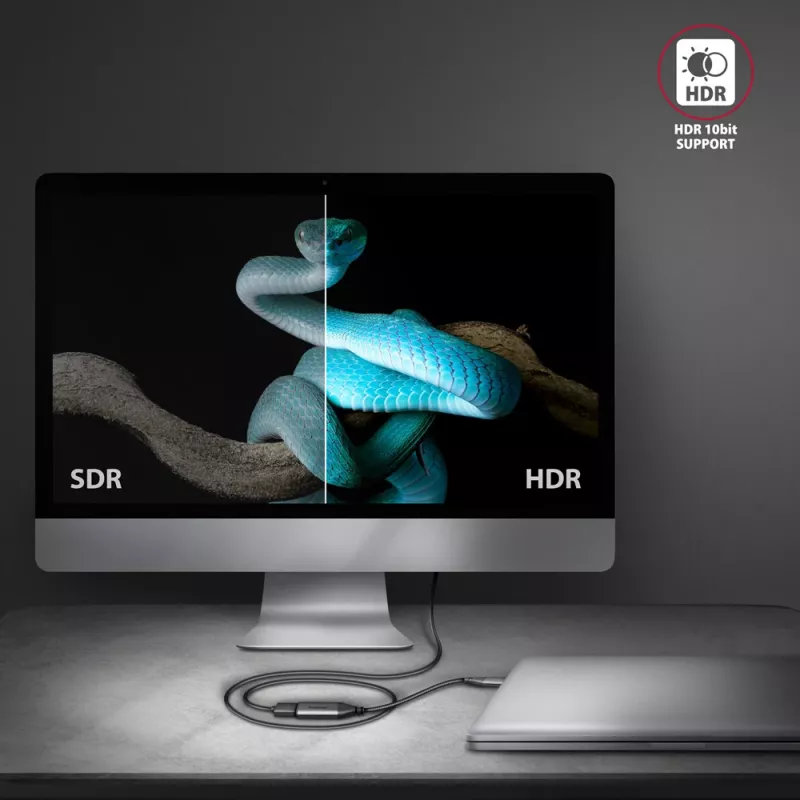 Axagon RVC-HI2M USB-C -> HDMI 2.0a Adapter 4K/60Hz HDR10
