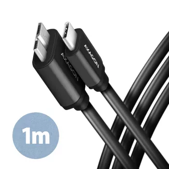 USB-Kabel Axagon BUMM3-CM10AB Micro-USB B auf USB C 1m Schwarz