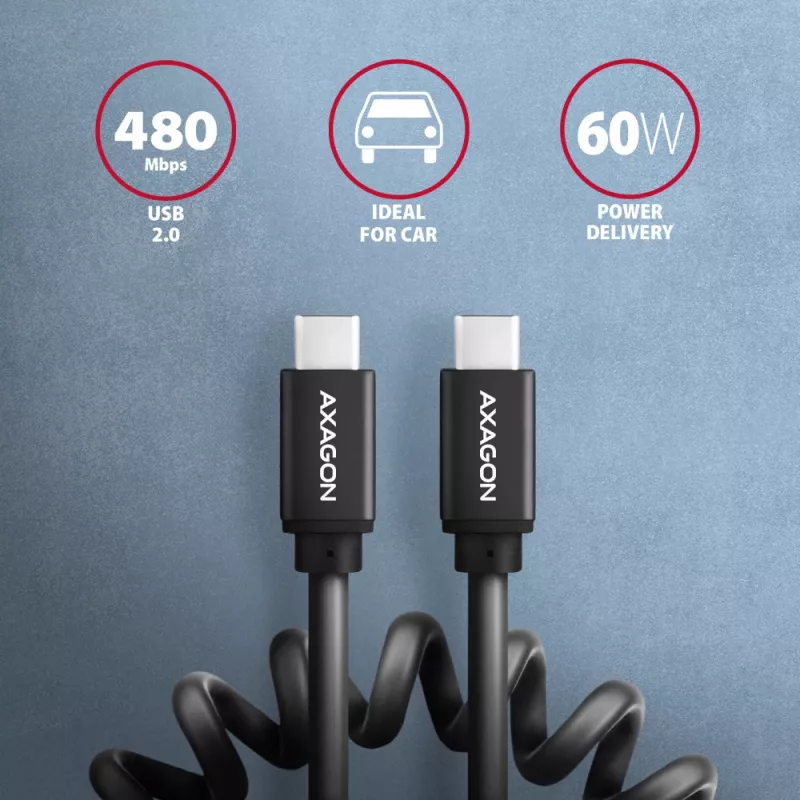 Axagon BUCM-CM10TB TWISTER USB-C <> USB-C Kabel 0,6 m
