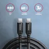 USB-Kabel Axagon BUCM-CM30AB USB 2.0 3 m USB C Schwarz