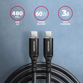 USB-Kabel Axagon BUCM-CM30AB USB 2.0 3 m USB C Schwarz