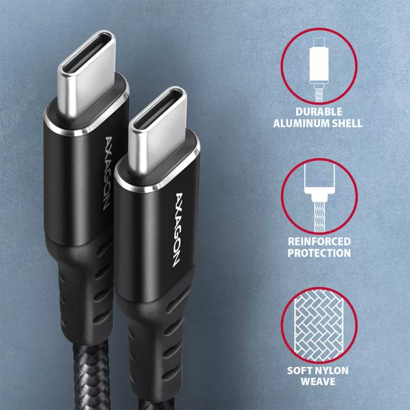 USB-Kabel Axagon BUCM-CM30AB USB 2.0 3 m USB C Schwarz
