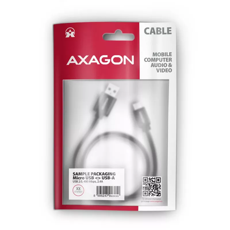 Axagon BUMM-AM15AB USB-Kabel USB 2.0 1,5 m Micro-USB B USB A Schwarz