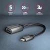 Axagon RUCM-AFAC Kabeladapter USB-C (M) -> USB-A (W), 20cm, USB 3.2 Gen 1, 3A, ALU