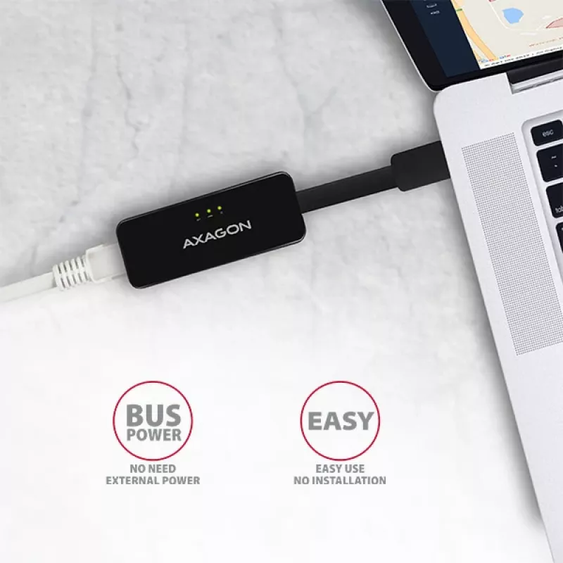 AXAGON ADE-XR USB 2.0 Typ-A auf Fast Ethernet 10/100 Adapter, RJ-45, Realtek RTL8152, schwarz, 23 g