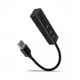Axagon HMA-CR3A Metall USB 3.2 Gen 1 Multi-Port-Hub mit drei USB-Anschlüssen und Kartenleser