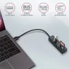 Axagon HMA-CR3A Metall USB 3.2 Gen 1 Multi-Port-Hub mit drei USB-Anschlüssen und Kartenleser