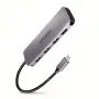 Axagon HMC-HCR3A 3x USB-A+ HDMI+ SD/microSD USB-C 3.2 Gen 1 Hub 20cm Kabelgebundener USB 3.2 Gen 1 (3.1 Gen 1) Typ-C Grau