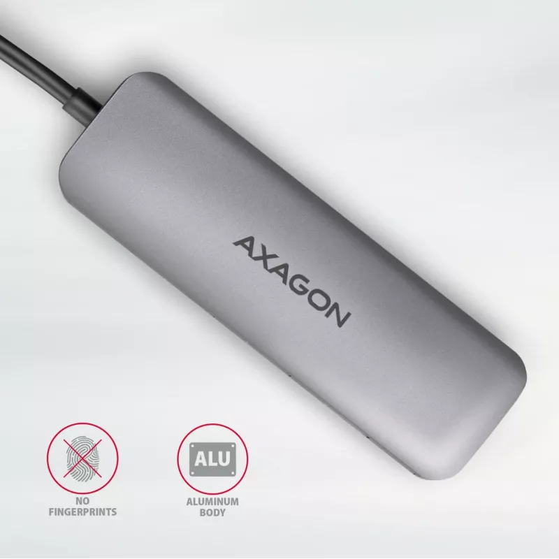 Axagon HMC-HCR3A 3x USB-A+ HDMI+ SD/microSD USB-C 3.2 Gen 1 Hub 20cm Kabelgebundener USB 3.2 Gen 1 (3.1 Gen 1) Typ-C Grau