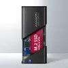 Axagon EEM2-SB2 Externes USB-C 3.2 Gen 2 Metallgehäuse für M.2 NVMe & SATA SSD-Festplatten. Schraubenlos