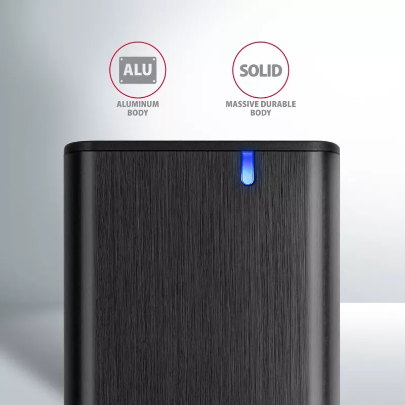 Axagon EEM2-SB2 Externes USB-C 3.2 Gen 2 Metallgehäuse für M.2 NVMe & SATA SSD-Festplatten. Schraubenlos