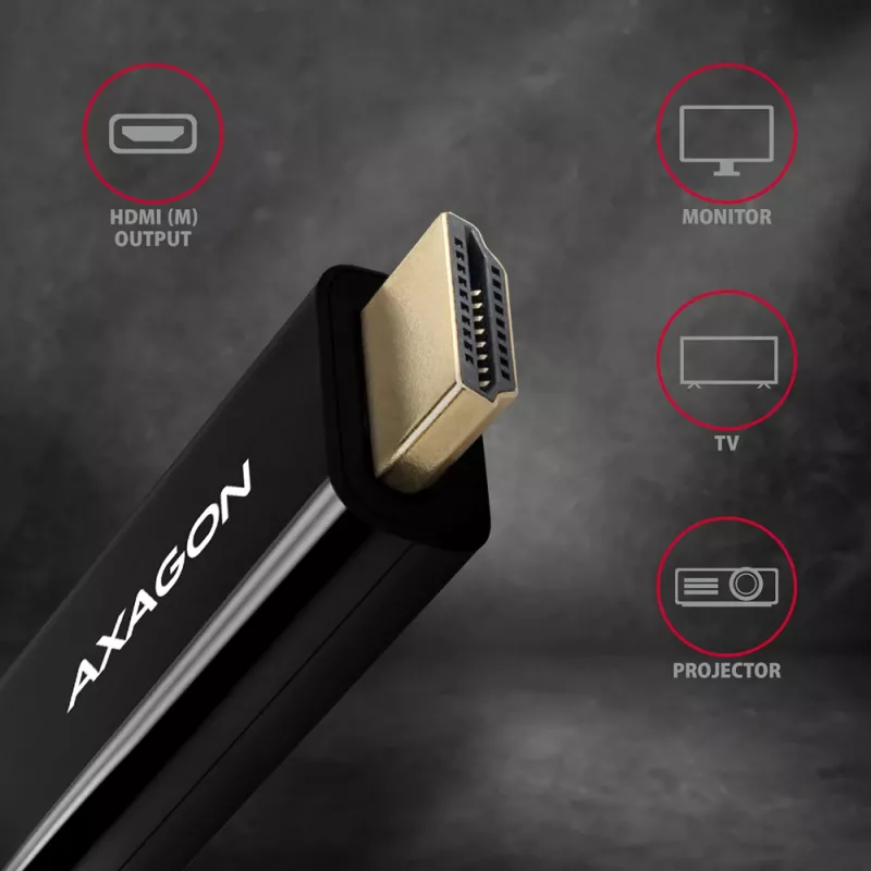 Axagon RVDM-HI14C2 Mini DisplayPort auf HDMI Adapterkabel 4K 30Hz 1,8m