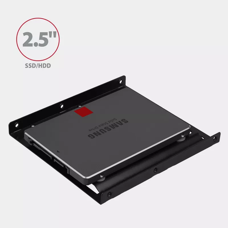 Axagon RHD-125B Einbaurahmen für 1x 2,5 Zoll in 3,5-Zoll-Schacht - Schwarzes Metall