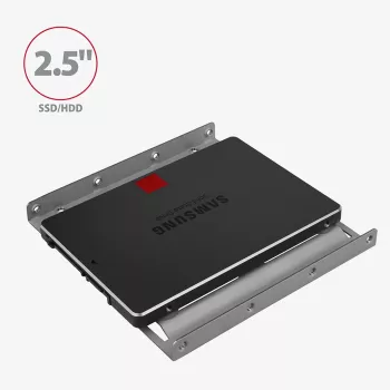 Axagon RHD-125S Halterung für 1x 2,5 Zoll HDD/SSD in 3,5 Zoll Schacht, Metall, grau