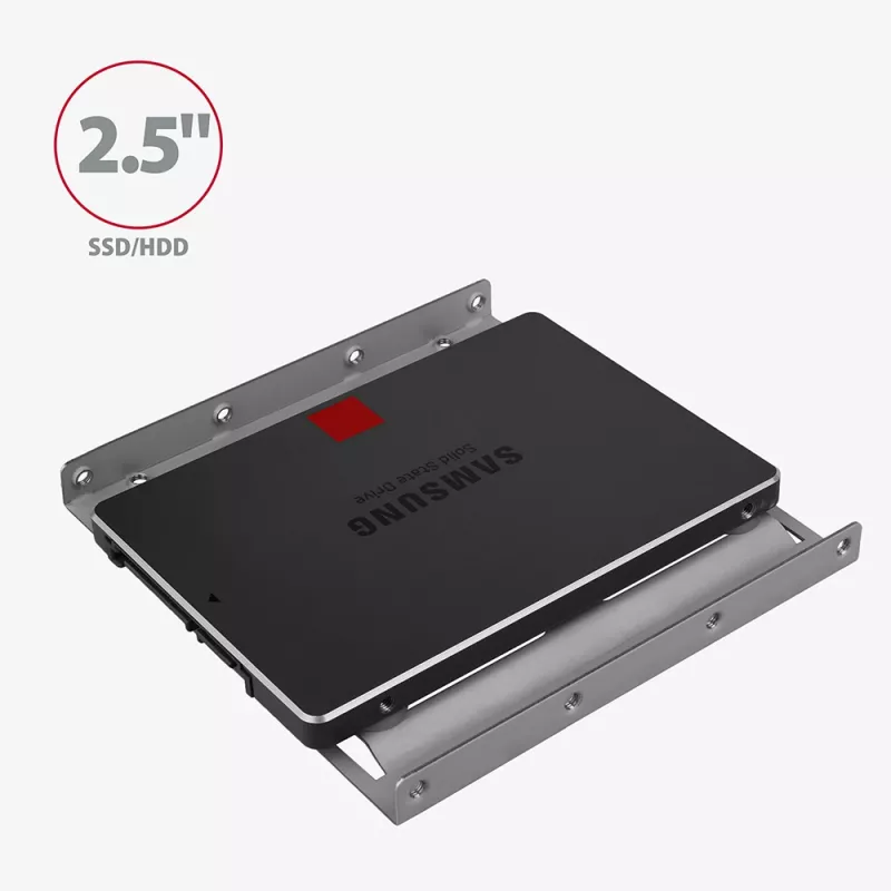 Axagon RHD-125S Halterung für 1x 2,5 Zoll HDD/SSD in 3,5 Zoll Schacht, Metall, grau
