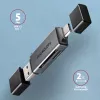 Axagon CRE-DAC USB-C+ USB-A 5 Gbps MINI 2-Slot & LUN SD/microSD Kartenleser USB 3.0 Type-A/Type-C Grau