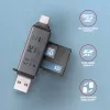 Axagon CRE-DAC USB-C+ USB-A 5 Gbps MINI 2-Slot & LUN SD/microSD Kartenleser USB 3.0 Type-A/Type-C Grau