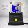 Axagon CRE-SM2 Smartcard-Lesegerät USB 2.0 Schwarz 1,3m Kabel