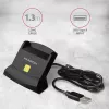 Axagon CRE-SM2 Smartcard-Lesegerät USB 2.0 Schwarz 1,3m Kabel