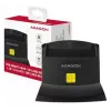 Axagon CRE-SM2 Smartcard-Lesegerät USB 2.0 Schwarz 1,3m Kabel