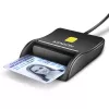 Axagon CRE-SM3N USB-A Smartcard-/ID-Karten-Flachlesegerät, USB 2.0, 1,3 m, Schwarz, 57 g