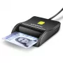 Axagon CRE-SM3N USB-A Smartcard-/ID-Karten-Flachlesegerät, USB 2.0, 1,3 m, Schwarz, 57 g