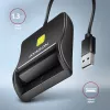 Axagon CRE-SM3N USB-A Smartcard-/ID-Karten-Flachlesegerät, USB 2.0, 1,3 m, Schwarz, 57 g