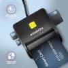 Axagon CRE-SM3SD USB Smartcard- & SD/microSD/SIM-Flachkartenleser Indoor USB 2.0 Schwarz