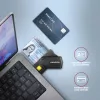 Axagon CRE-SMP2A USB Smartcard- & SD/microSD/SIM PocketReader Kartenleser Indoor USB Typ-A/USB Typ-C Schwarz