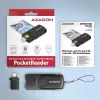 Axagon CRE-SMP2A USB Smartcard- & SD/microSD/SIM PocketReader Kartenleser Indoor USB Typ-A/USB Typ-C Schwarz